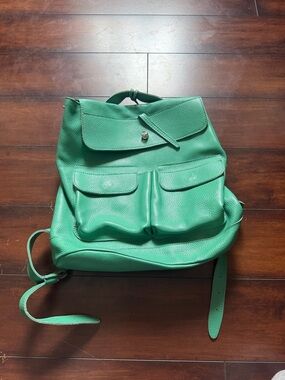 Green Leather Backpack Tote - Unbranded new